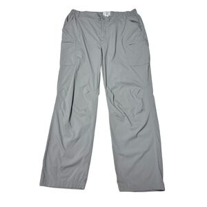 LL Bean Mens Cargo Pants XL REG Gray Nylon Spandex Elastic Waist Outdoor Hiking